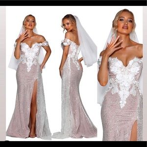 Portia and Scarlett luxury white and cream color dress